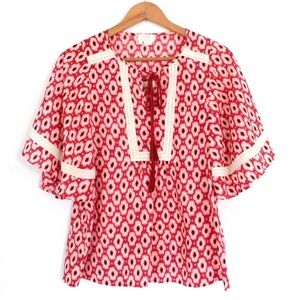 Kate Spade Posy Ikat Silk Top
